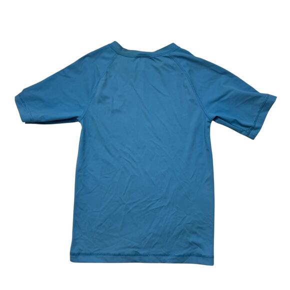 HANNA ANDERSSON Light Blue Rashguard Swim Shirt Sz 8 130 Unisex Kid Short Sleeve - Picture 2 of 4